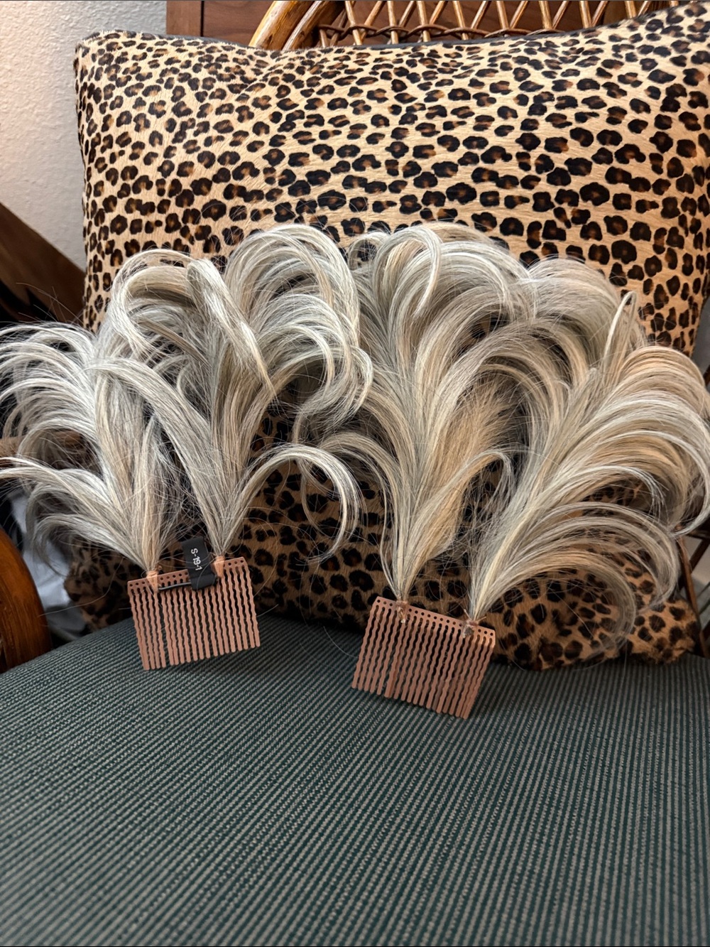 Soho Gray Wired Updo Hair Extensions - (Set of 2)